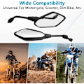 Miniatyrbild 7 av 7: Motorcykelspegel, par universal backspeglar, passande