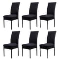 Set med 6 Universal Stretch Stolsöverdrag - Modern - Svart-XS2-