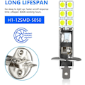 Miniatyrbillede 2 af 5: 4 stk. H1 6000k Super White 80w LED Forlygtepærer Kit