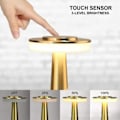 Miniatyrbillede 4 af 5: Touch bærbar trådløs bordlampe 3-niveau touch-dæmper indbygget USB-batteriport soveværelse sengelampe bar atmosfærelampe bord sølv