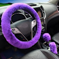 Miniatyrbild 1 av 5: 3-delad konstgjord ull rattmuff mjuk fluffig handbroms-FA5-