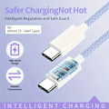 Miniatyrbild 5 av 5: 60W 3A USB Typ C till Typ C Kabel Datalinje För Iphone 15 Xiaomi Poco Snabbladdning USB C Kabel Typ C Data Laddningssladd Kabel 20V Lavender