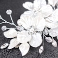 Miniatyrbillede 5 af 5: Elegant Bryllup Krystal Brud Hårkam Hårpynt Perle