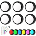 Miniatyrbilde 6 av 10: LED-spotlight 6 stk med 2 fjernkontroller RGB Design mange farger black