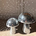 Miniatyrbillede 1 af 5: Svampe Discokugle, Sølv Reflekterende Svampe Ornament til Fest, Værelse, Borddekoration