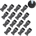 16 st 20 mm breda bandspännen, svarta plastspännen, spännen -FA-