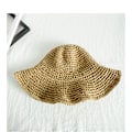 Miniatyrbillede 4 af 5: Foldbar bredbremmet stråhat - Solhat til sommer og strand Beige