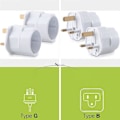 Pikkukuva 3 / 5: 2x Reseadapter Adapterkontakt För England - Resekontakt Power Eu To Uk-uttag - Resekontakt Vit