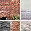 Pikkukuva 1 / 7: 10-pakk 3D Laatta Tiiliseinä Tarra Itsekiinnittyvä Tapeti Valkoinen white 10PCS