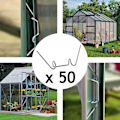 Miniatyrbild 3 av 5: 50st rostfritt stål växthus W-klämmor fjädertråd glasning glasram fästklämma Silver