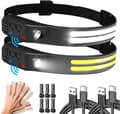 LED-hodelykter, oppladbare, 2-pakning, 230° vidvinkel, 2 vanntette LED-hodelykter med hvit lyssensor, perfekte for jogging, fiske og løping.-FA-