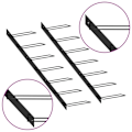 Miniatyrbilde 5 av 6: vidaXL Veggmontert vinstativ for 14 flasker, 2 stk, svart metall black 4100