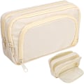 Miniatyrbillede 1 af 7: Aprikos Pennetui med Lommer Stor Pennetui Multifunktionel Pennetui Preppy Pennetui Papirvarer Organizer Æstetiske Makeuptasker Cream