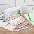 Miniatyrbillede 4 af 7: Aprikos Pennetui med Lommer Stor Pennetui Multifunktionel Pennetui Preppy Pennetui Papirvarer Organizer Æstetiske Makeuptasker Blue