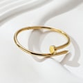 Miniatyrbilde 3 av 7: Armbånd i rustfritt stål, gull og sølv, solid metallisk mansjett, ny design, negl-mote, kvinner, tenåringer, jenter, armbånd, smykker Rose Gold