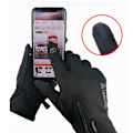 Miniatyrbillede 2 af 5: Vandtætte Udendørs Handsker Ski Touchscreen Vinter Mænd og Kvinder Vindtæt Refleks Fleece Fuldfinger Lynlås Kørsel Varme Handsker M Sort