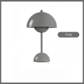 Miniatyrbild 1 av 5: Nordisk dansk blomknopp bordslampa, bröllopsrum, sovrum, skrivbordsdekoration, lampa, sänglampa (uppladdningsbar) Grå