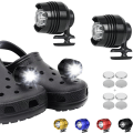 Miniatyrbillede 1 af 5: 2 stk, 3 tilstande LED-lommelygte, campingtilbehør Lys, der holder i 145 timer, vandtæt skoberlockdekoration Croc-stråle (sort) Black