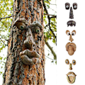 Miniatyrbillede 5 af 9: Gammel Mandens Visdomsfulde Træ Ansigt Statuette Klemmer Kigger Skulpturer de