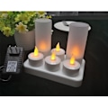Miniatyrbilde 1 av 3: Lades opp LED-telys, flammefrie flimrende telys, dekorasjoner for jul, fester, arrangementer, bryllup, sett med (varmt lys)