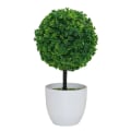 Miniatyrbilde 1 av 5: Små kunstige blomsterpotter i form av en topiary, i hvit keramikk