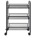 Miniatyrbillede 4 af 5: vidaXL Rullebord 3 Hylder Sort 46x26x64 cm Jern black 2200
