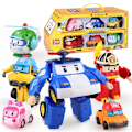Pikkukuva 1 / 5: 6 kpl/setti 2023 Korea Speelgoed Polis Robocars Transformatie Robot Poli Roy Amber Anime Metall Actionfigur Tecknad Leksaksbil Barn 6PCS WITH COLORBOX