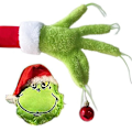 Miniatyrbillede 6 af 6: Julepynt Fuzzy Grøn Grinch Arm Ornament Holder T
