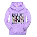 Miniatyrbilde 1 av 2: Pop Taylor Swift The Eras Tour Hoodie Flickor Pojkar Hooded Sweatshirt Pullover Toppar 9-14 År Barn Tenåringer - WELLNGS Lilla 11-12 Years Purple
