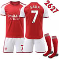 2026-2027 Arsenal Hjemmebanesæt til Børn med Strømper Nr. 7 Saka-FA- No.7 26
