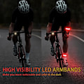 Miniatyrbillede 5 af 5: LED-armbånd til løb, 2-pak løbelamper til løbere Genopladelig reflekterende løbeudstyr Lysende armbånd Høj synlighed LED-armbåndslamper red