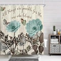 Miniatyrbillede 6 af 7: Blommeduschforhæng Akvarel Lille Badeværelse i Frisk Stil Vandafvisende Polyester Gardinvægdekoration med Kroge R831 150X180cm R831