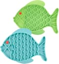 Långsam kattmatare, 2-pack fiskformade slickmattor för katter-FA-