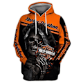 Miniatyrbilde 1 av 4: Ny 3D Skull Harley-Davidson hettegenser med hette L