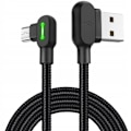 Miniatyrbild 1 av 9: MCDODO Vinkelkabel 90° Micro USB Snabbladdning Dubbelsidig QC 3 LED 2M