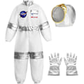 Miniatyrbilde 1 av 5: Astronautdrakt for barn, Astronaut Hjelm, Romdrakt, Halloweenkostyme White
