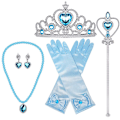Pikkukuva 1 / 5: Elsa prinsessasetti tiara, sauva, hanskat, kaulakoru ja korvakorut