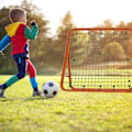 Miniatyrbillede 4 af 4: Fodbold Rebound Net, Foldbar Kickback Rebounder Fodboldmål Net med 5 Justeringsniveauer, 100x100x65 cm Rød