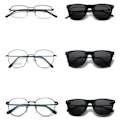 Miniatyrbillede 5 af 6: Clip-on Wayfarer Solbriller Sort - Fastgør til eksisterende Briller sort black