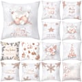 Miniatyrbillede 2 af 2: 18' julrosa cover Snowflake Case Soffa Heminredning #8