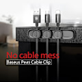 Miniatyrbillede 5 af 9: BASEUS Kabelholder, 3 magnetiske klips, sort