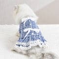 Miniatyrbild 2 av 7: Husdjurskläder Vår & Sommar Kattkläder Spets Tartan Kjol Tartan Skirt - Blå och Vit Rutig Tartan skirt-blue and white plaid XXL