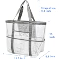 Miniatyrbillede 4 af 4: Strandtaske, F-farvet netstrandtaske Oversized strandtote 9 lommer