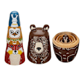 Miniatyrbillede 5 af 8: Russiske Dukker / Matryoshka - Babushka Dukke - Dyr multicolor 250