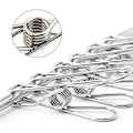 Miniatyrbilde 3 av 5: Rustfritt stål strumpeholder for klesstativ med 36 klesklyper, vindtett rektangulært lite klesstativ med klesklyper for sokker under
