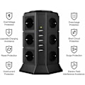 Miniatyrbilde 5 av 5: Euro Black med USB Euro 12 Bit 3 Lag 5 USB-porter Overbelastnings- og Overspenningsbeskyttelse Egnet for Hjem, Innendørs
