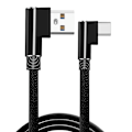 Miniatyrbilde 1 av 5: Flettet 2.4A kabel - 3 meter lang USB-C Svart black USB-C