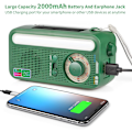 Miniatyrbilde 4 av 4: Nødradio, 2000mAh værradio AM/FM/NOAA håndsveiv