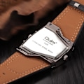 Miniatyrbillede 6 af 6: Oulm Klokker Topmærke Luksus Militær Quartz Ur Unik Multipel Tidszone Læderrem Herrearmbåndsur Relogio Masculino Blue