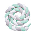 Miniatyrbillede 1 af 4: Sengestøtte, babystøtte, babystøtte, vævning, kantbeskyttelse, hovedbeskyttelse, dekoration til tremmeseng (grå, 100 cm) Hvid*Grøn*Grå White*Green*Grey 100cm